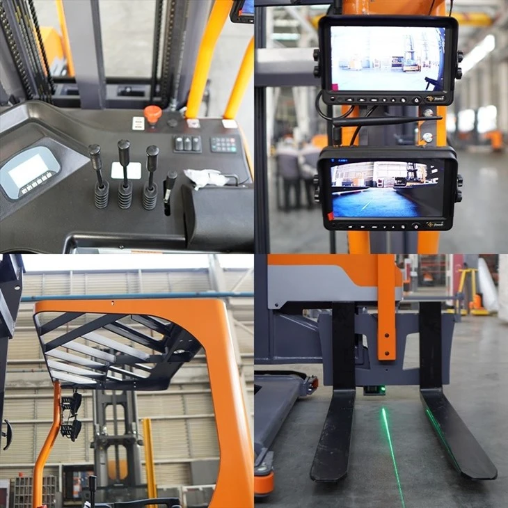 Three-way stacker forklift